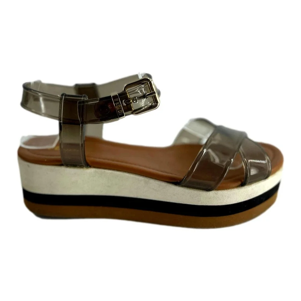 Fendi Black White & Tan Flat Platform Sandal European Size 37 EUCEUC - Picture 10 of 12
